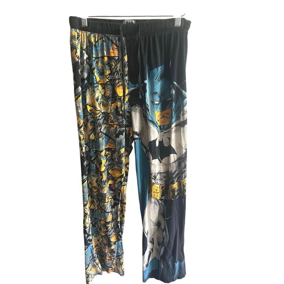 DC Comics Batman Lounge Pants Mens L Graphic Comic Book‎ Sleep Pajama Bottoms - Picture 1 of 4